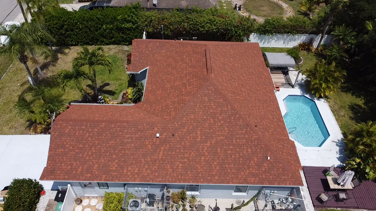 New shingle roof installation on a Florida home in Port St. Lucie by Rooftop Roofing